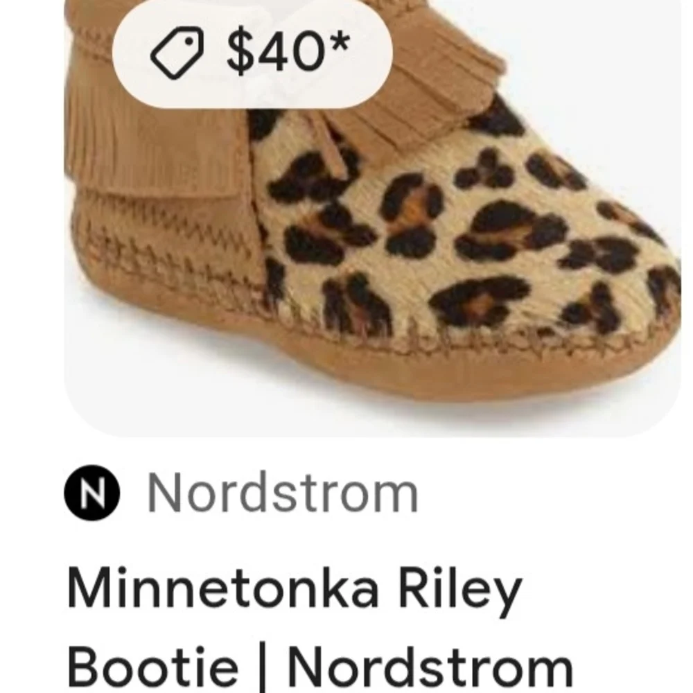 🍼New Minnetonka Real Hair Baby/Toddler Size 1 Moccasins